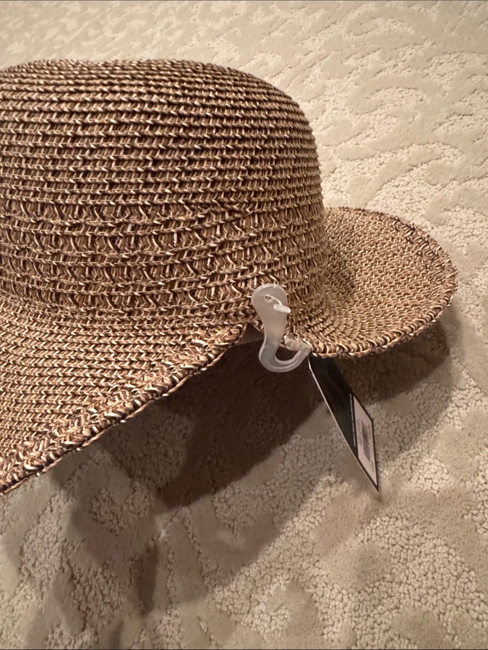 Nine West Wide Brim Sun Hat UPF 50+ Style #N0122009 Color- Brown Multi - Sz OS - Picture 6 of 8